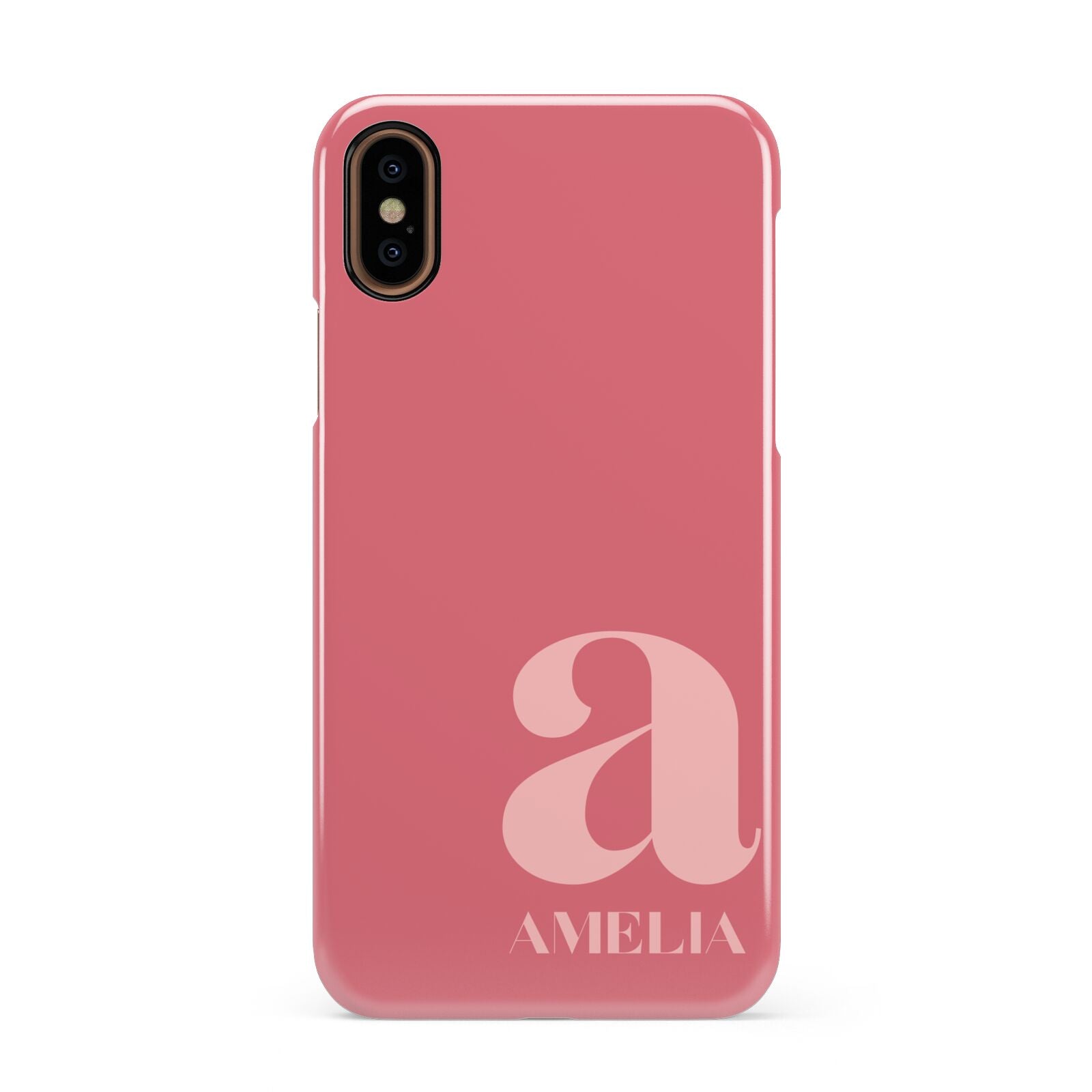 Pink Letter with Name Apple iPhone XS 3D Snap Case