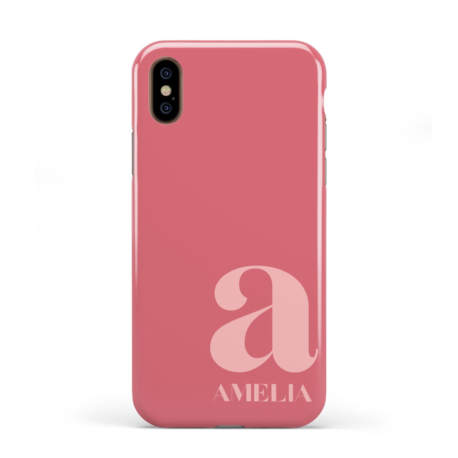 Pink Letter with Name Apple iPhone XS 3D Tough