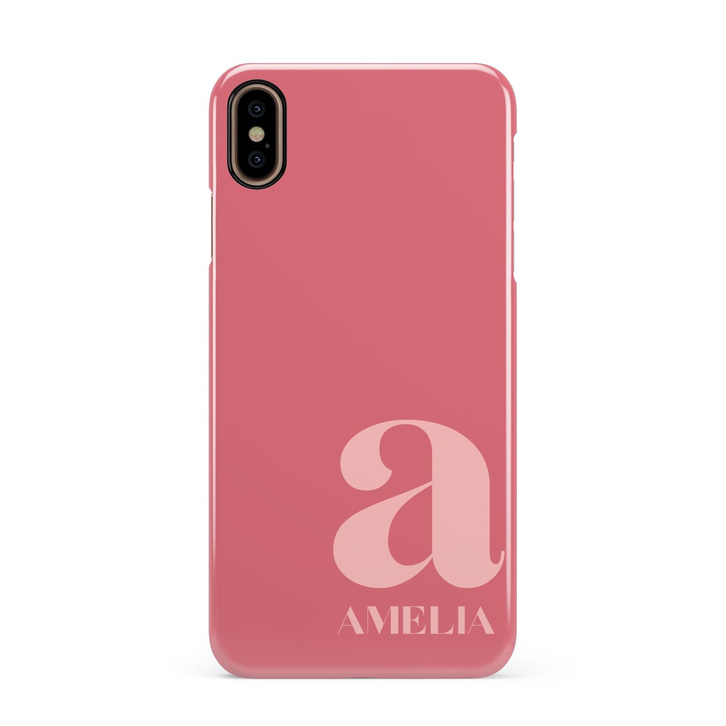 Pink Letter with Name Apple iPhone Xs Max 3D Snap Case