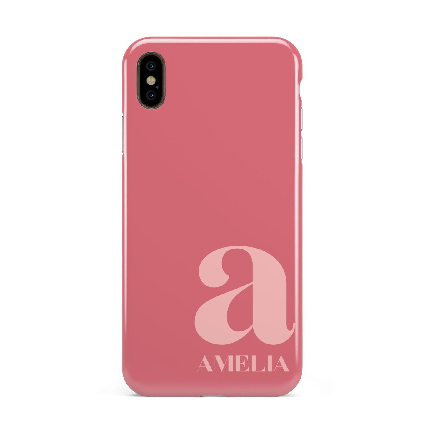 Pink Letter with Name Apple iPhone Xs Max 3D Tough Case