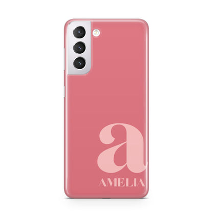 Pink Letter with Name Samsung S21 Case