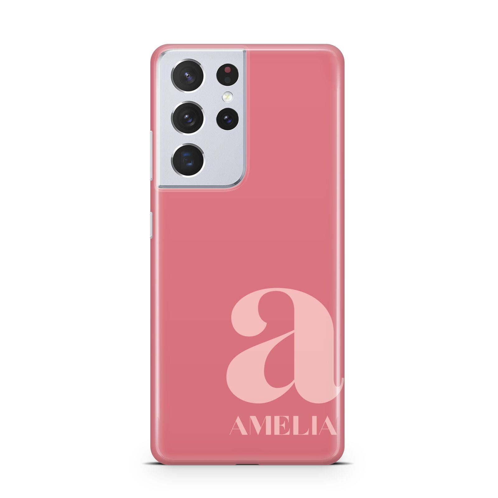 Pink Letter with Name Samsung S21 Ultra Case