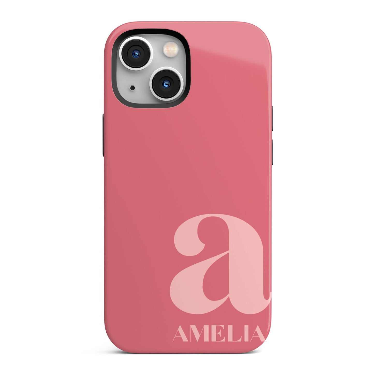 Pink Letter with Name iPhone 13 Mini Full Wrap 3D Tough Case