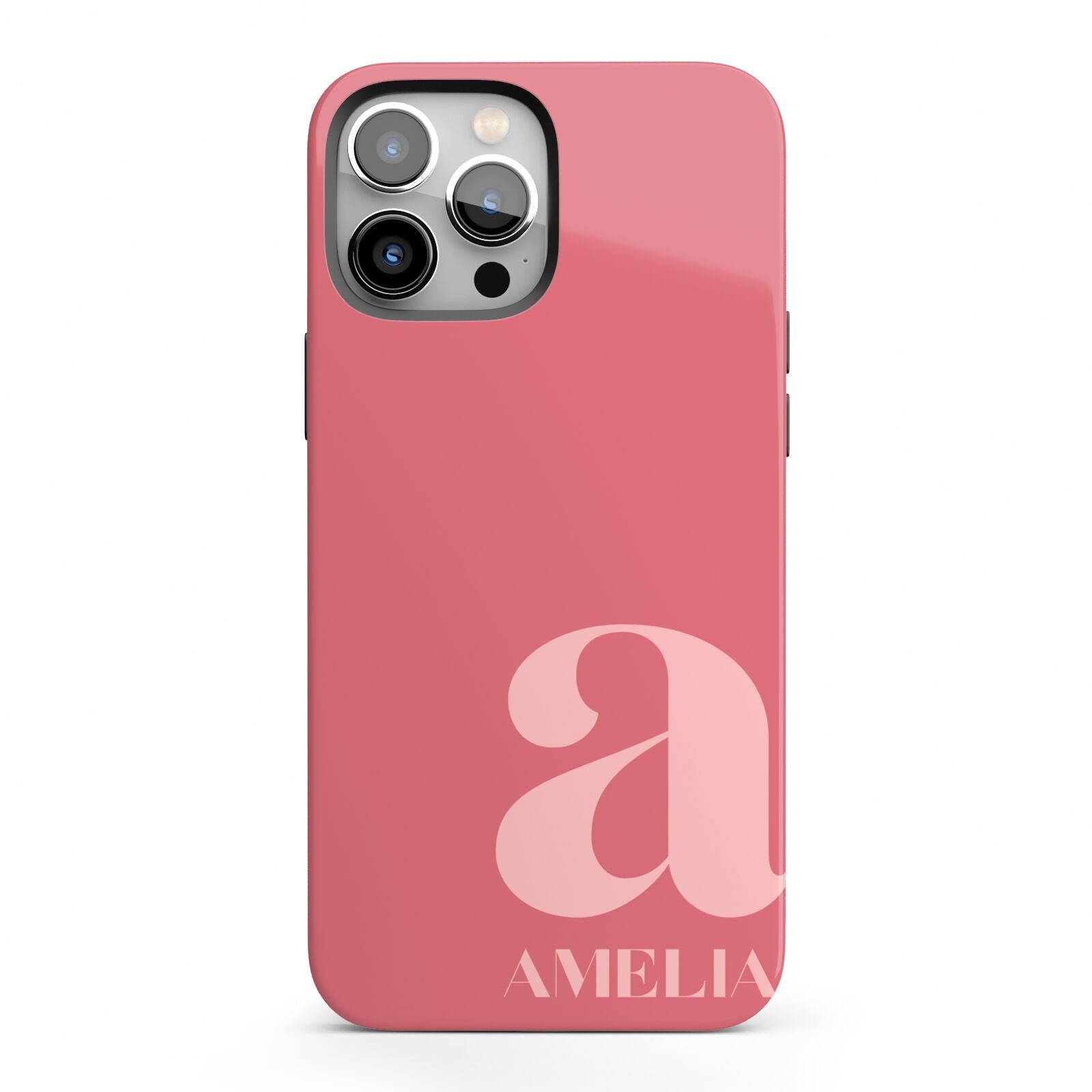 Pink Letter with Name iPhone 13 Pro Max Full Wrap 3D Tough Case