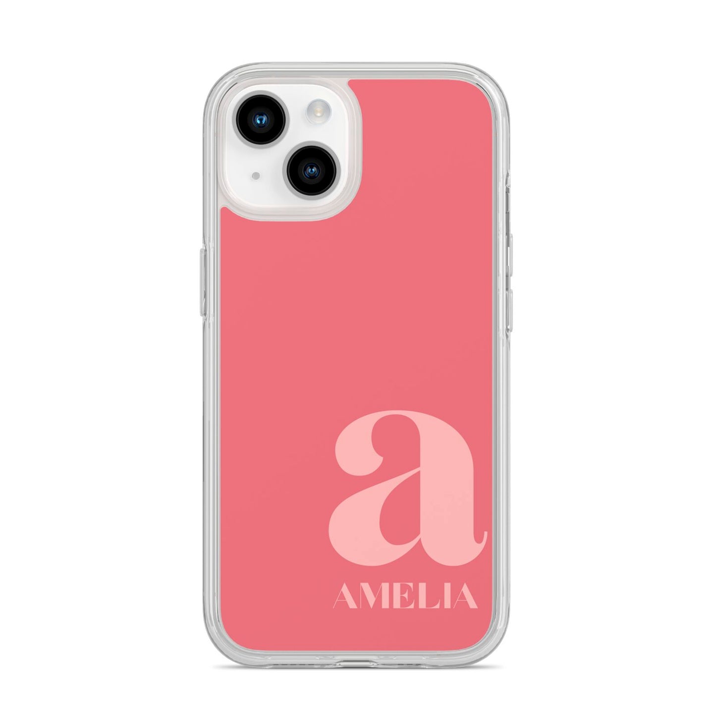 Pink Letter with Name iPhone 14 Clear Tough Case Starlight