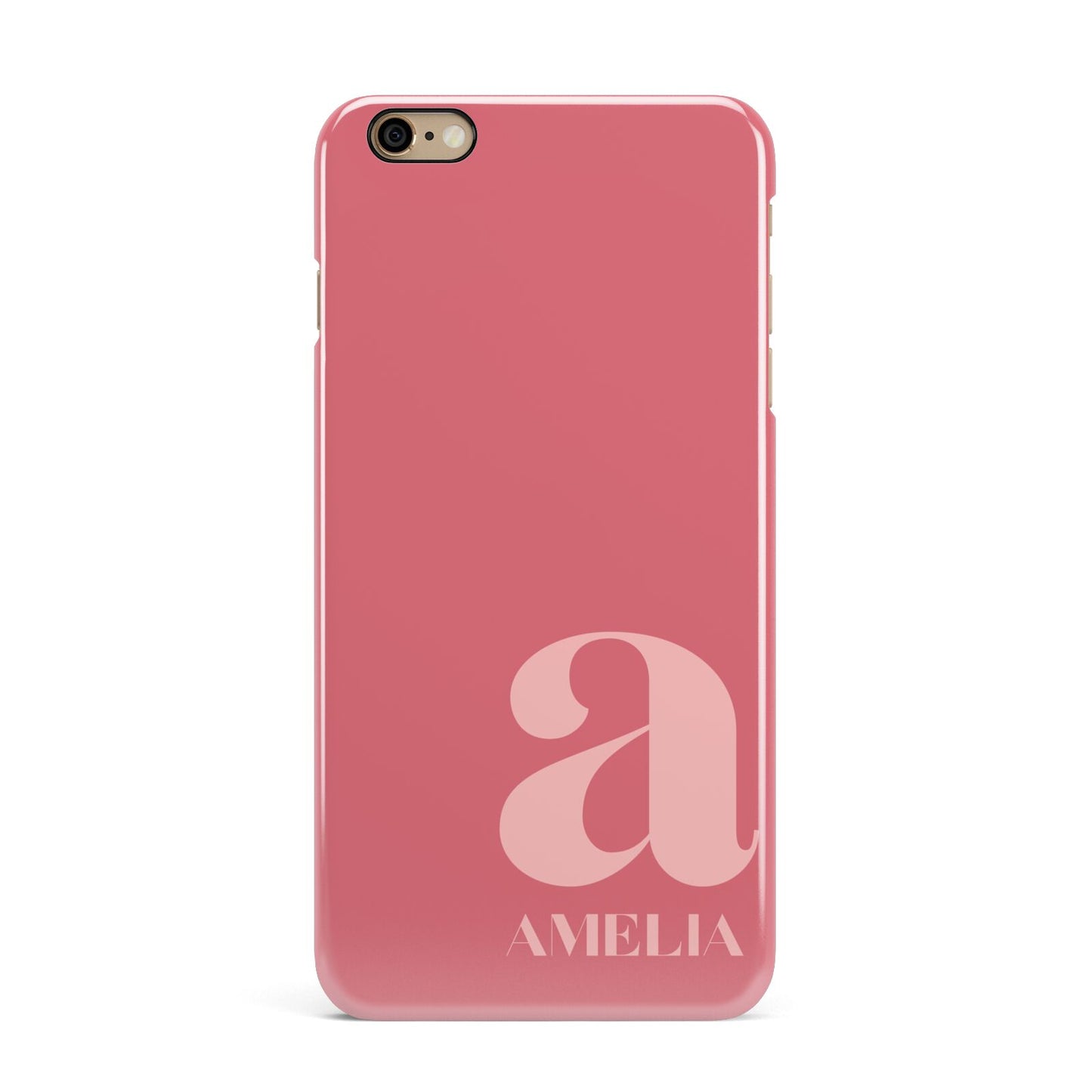 Pink Letter with Name iPhone 6 Plus 3D Snap Case on Gold Phone