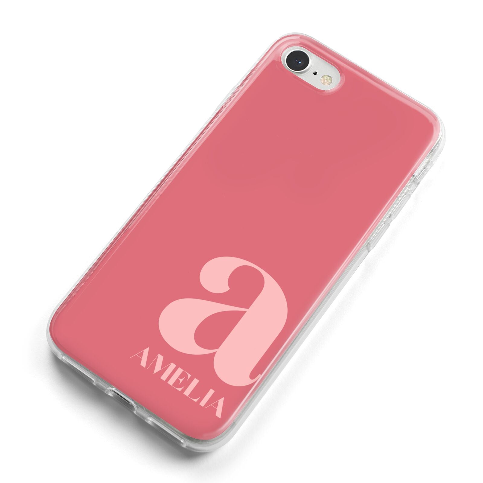 Pink Letter with Name iPhone 8 Bumper Case on Silver iPhone Alternative Image