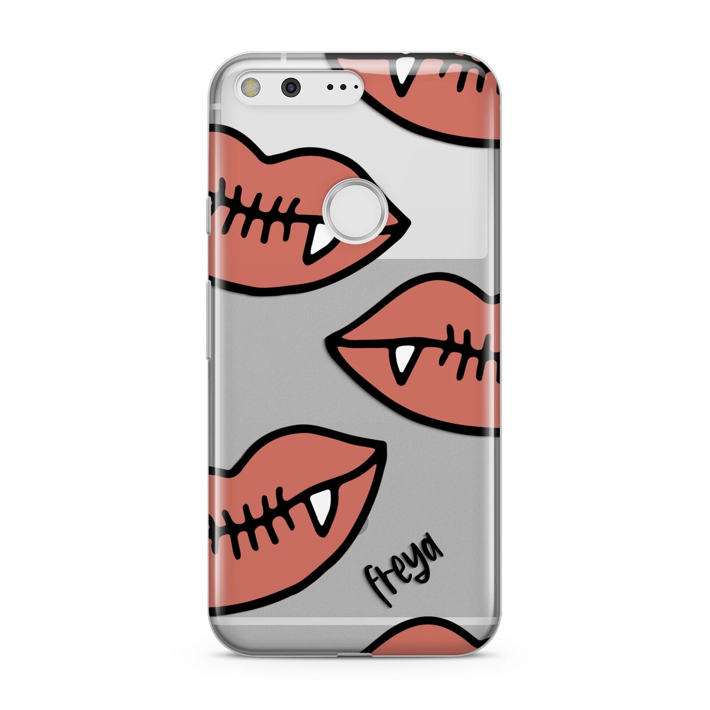 Pink Lips with Fangs Personalised Google Pixel Case