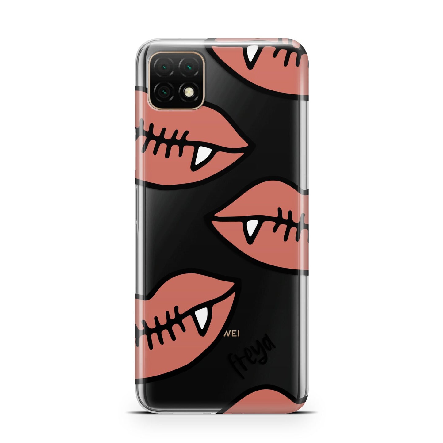 Pink Lips with Fangs Personalised Huawei Enjoy 20 Phone Case