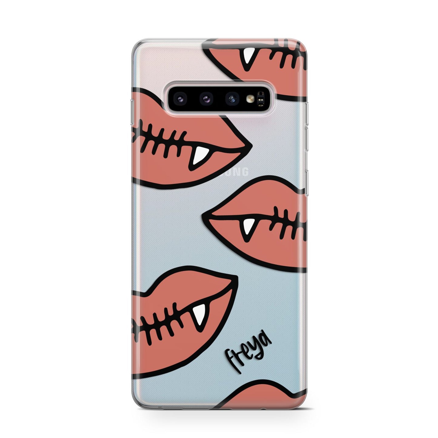 Pink Lips with Fangs Personalised Protective Samsung Galaxy Case