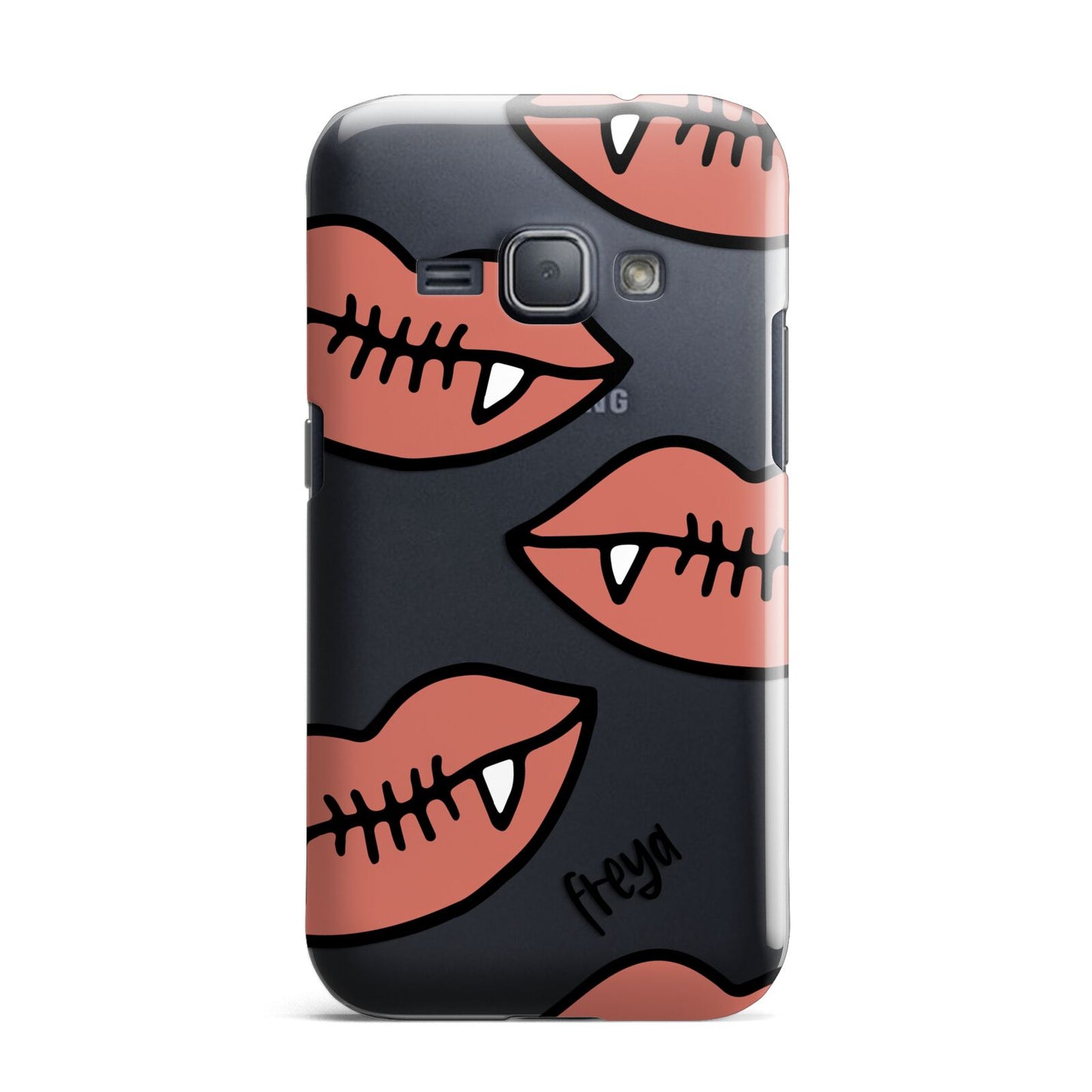 Pink Lips with Fangs Personalised Samsung Galaxy J1 2016 Case