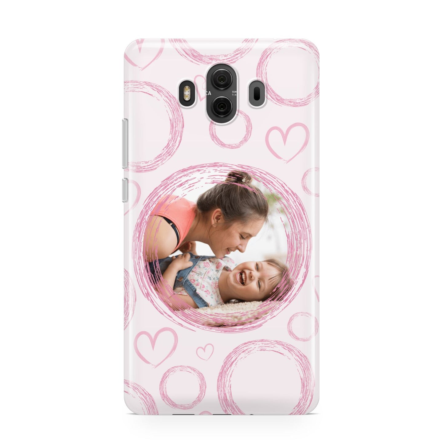 Pink Love Hearts Photo Personalised Huawei Mate 10 Protective Phone Case