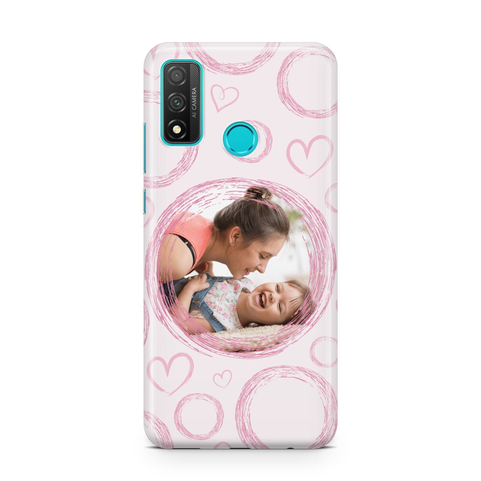 Pink Love Hearts Photo Personalised Huawei P Smart 2020