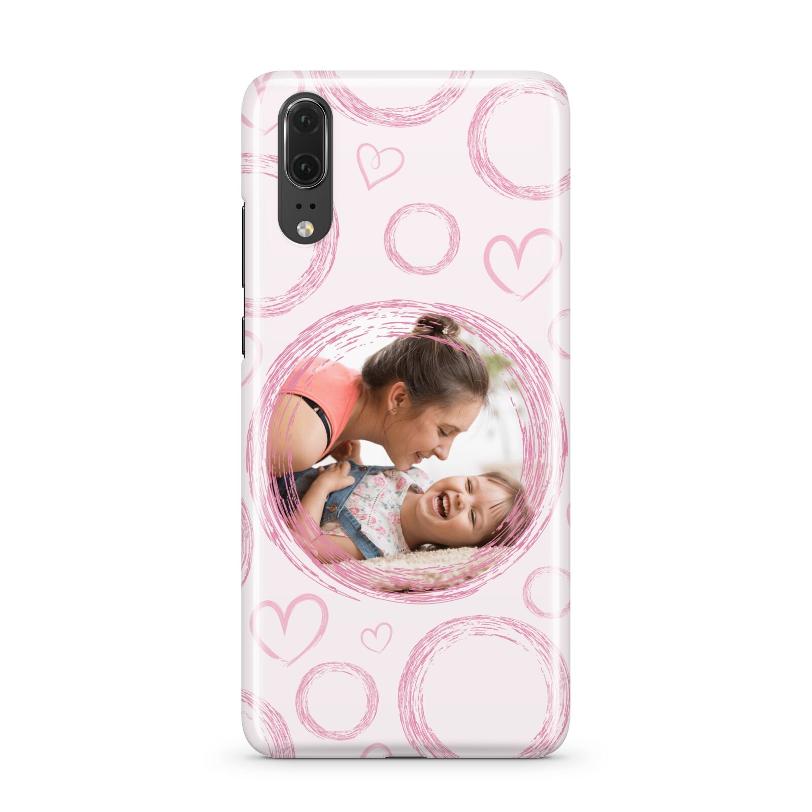 Pink Love Hearts Photo Personalised Huawei P20 Phone Case