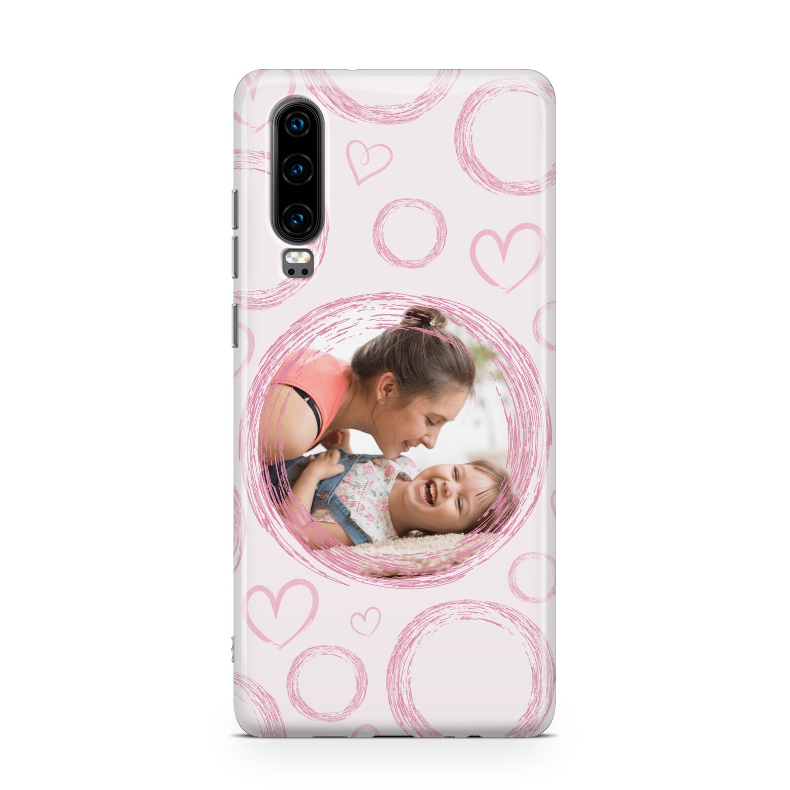 Pink Love Hearts Photo Personalised Huawei P30 Phone Case