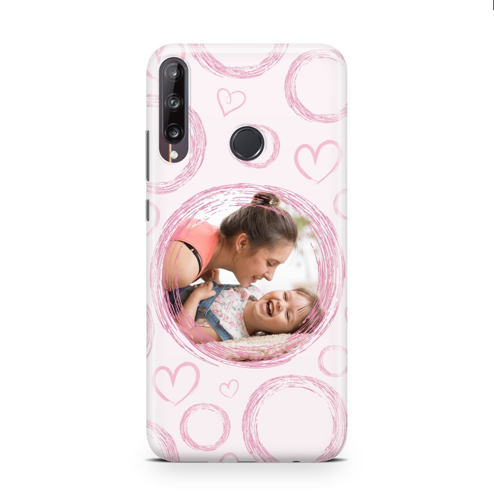 Pink Love Hearts Photo Personalised Huawei P40 Lite E Phone Case