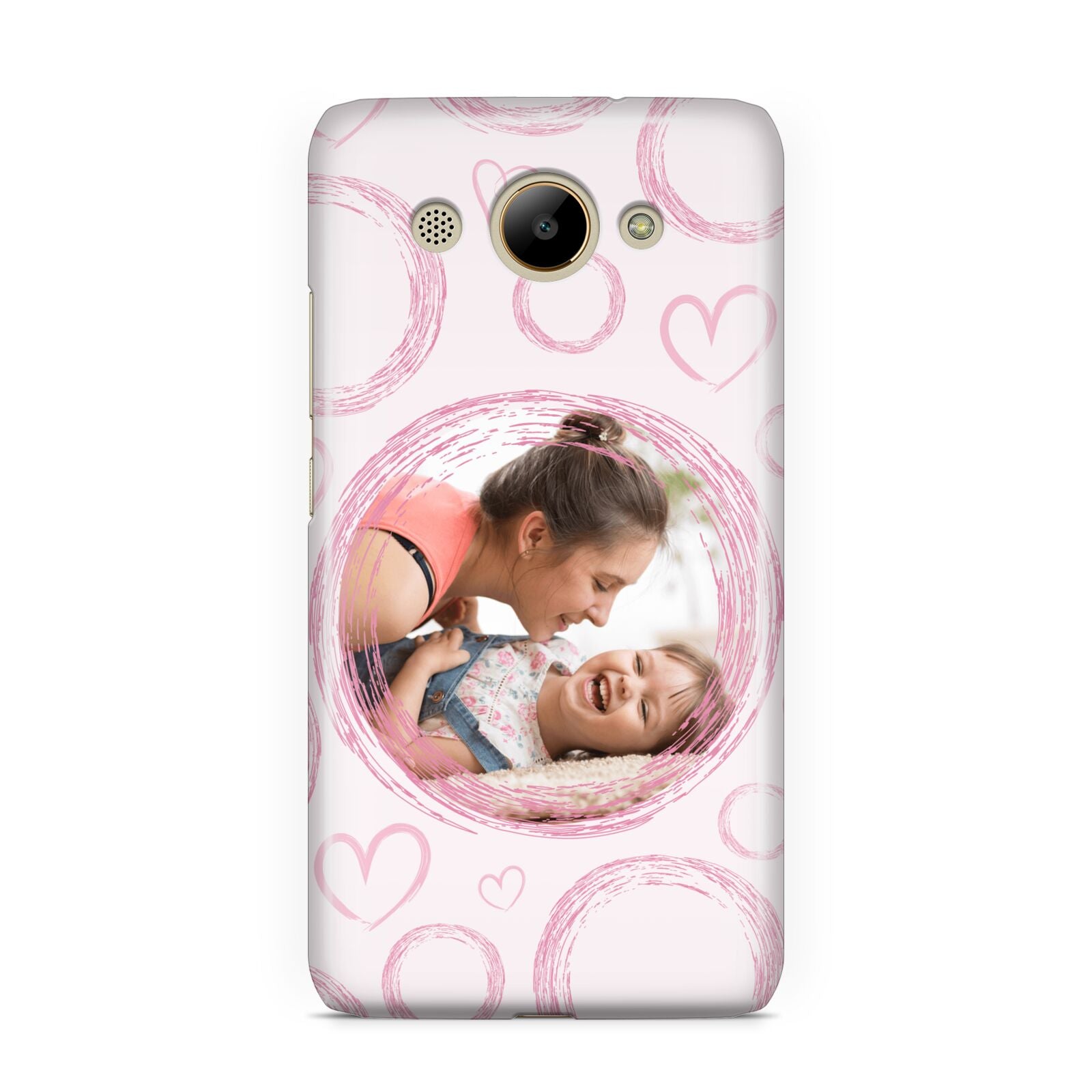 Pink Love Hearts Photo Personalised Huawei Y3 2017