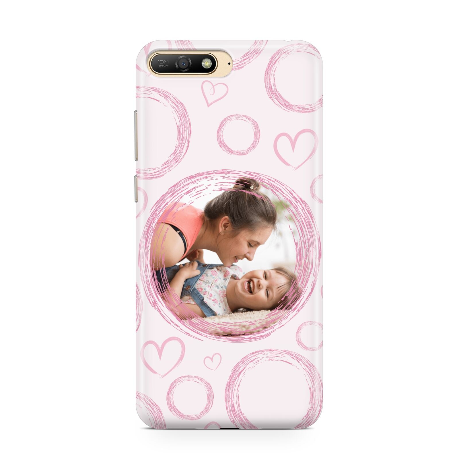 Pink Love Hearts Photo Personalised Huawei Y6 2018