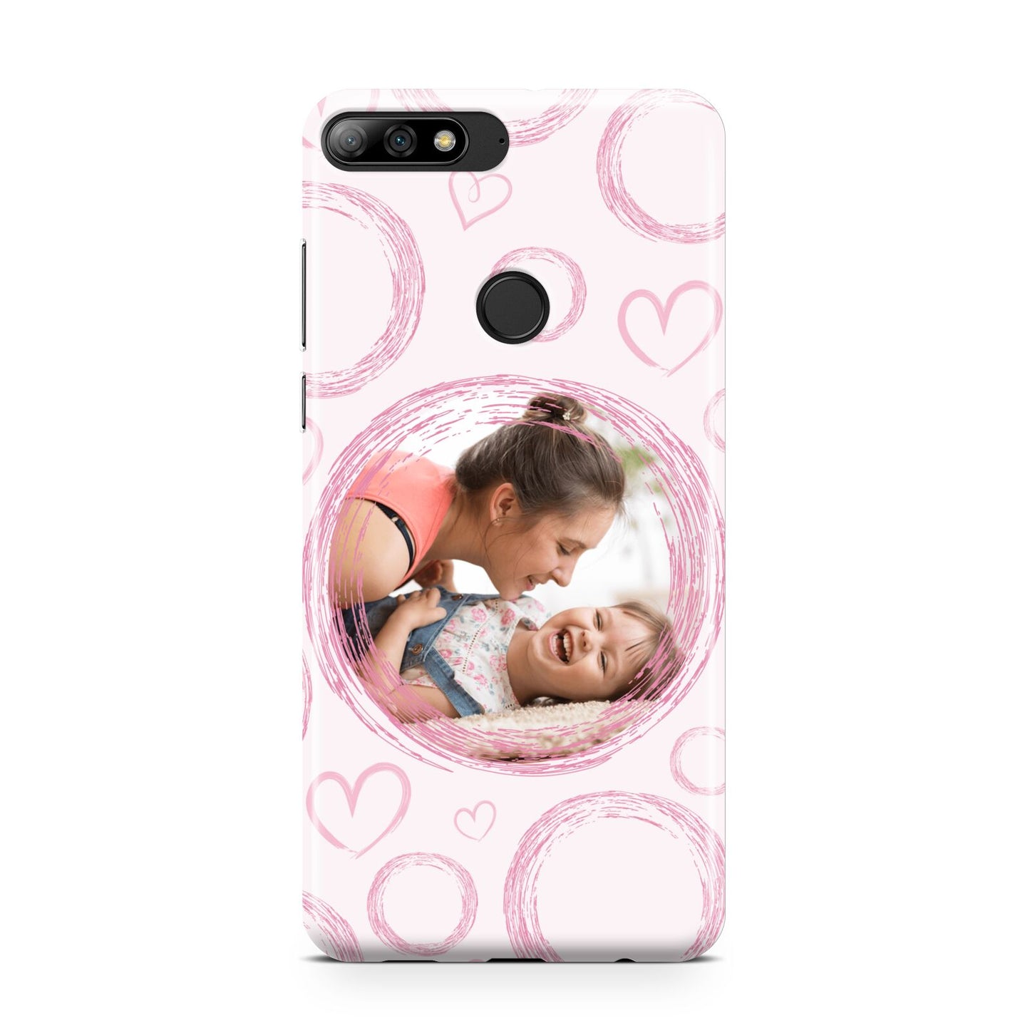 Pink Love Hearts Photo Personalised Huawei Y7 2018