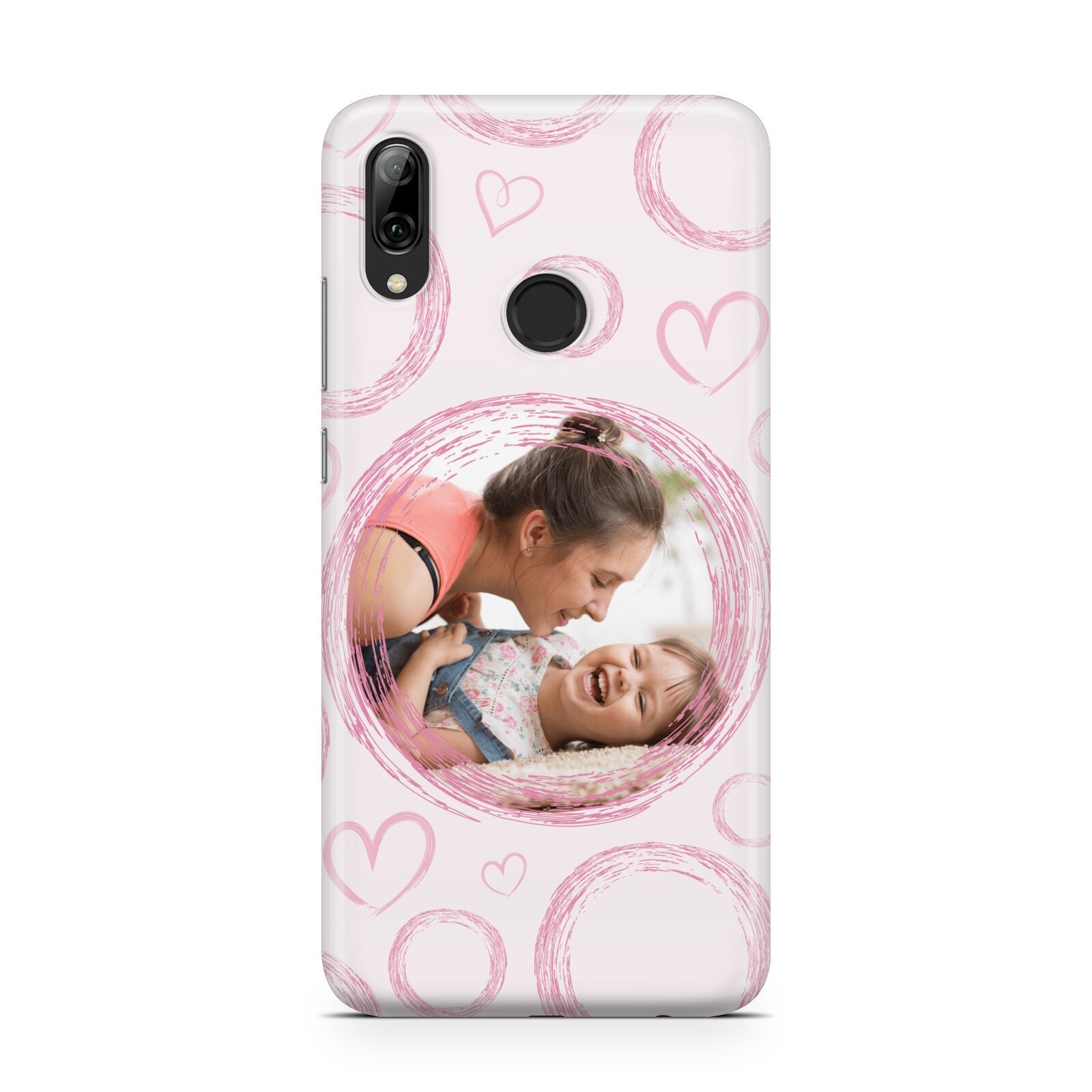 Pink Love Hearts Photo Personalised Huawei Y7 2019