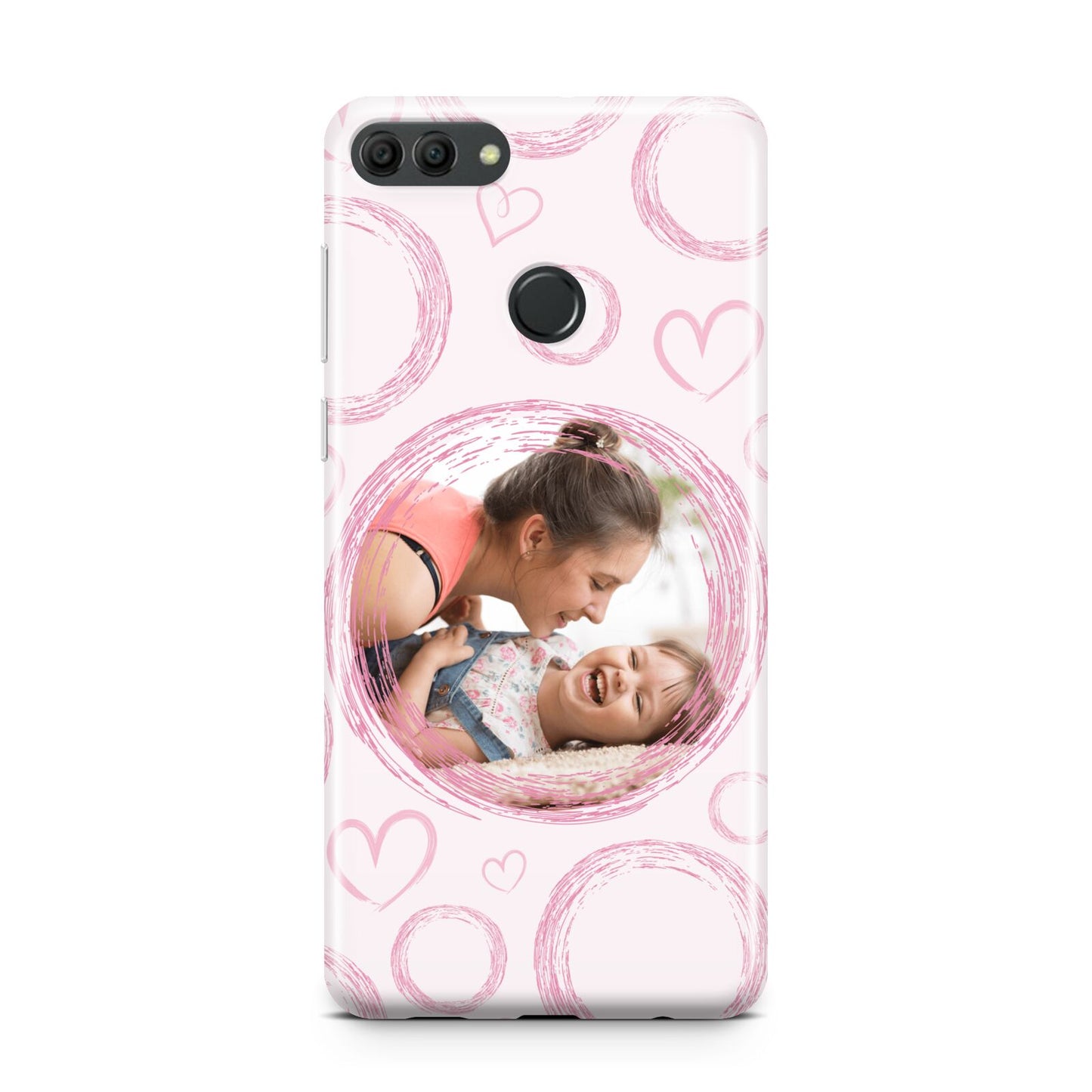 Pink Love Hearts Photo Personalised Huawei Y9 2018