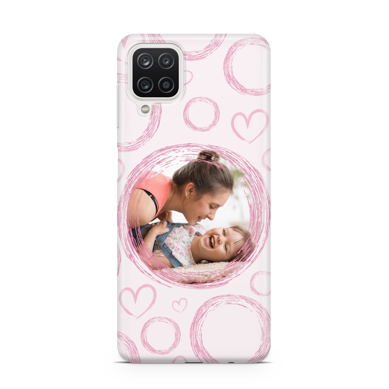 Pink Love Hearts Photo Personalised Samsung A12 Case