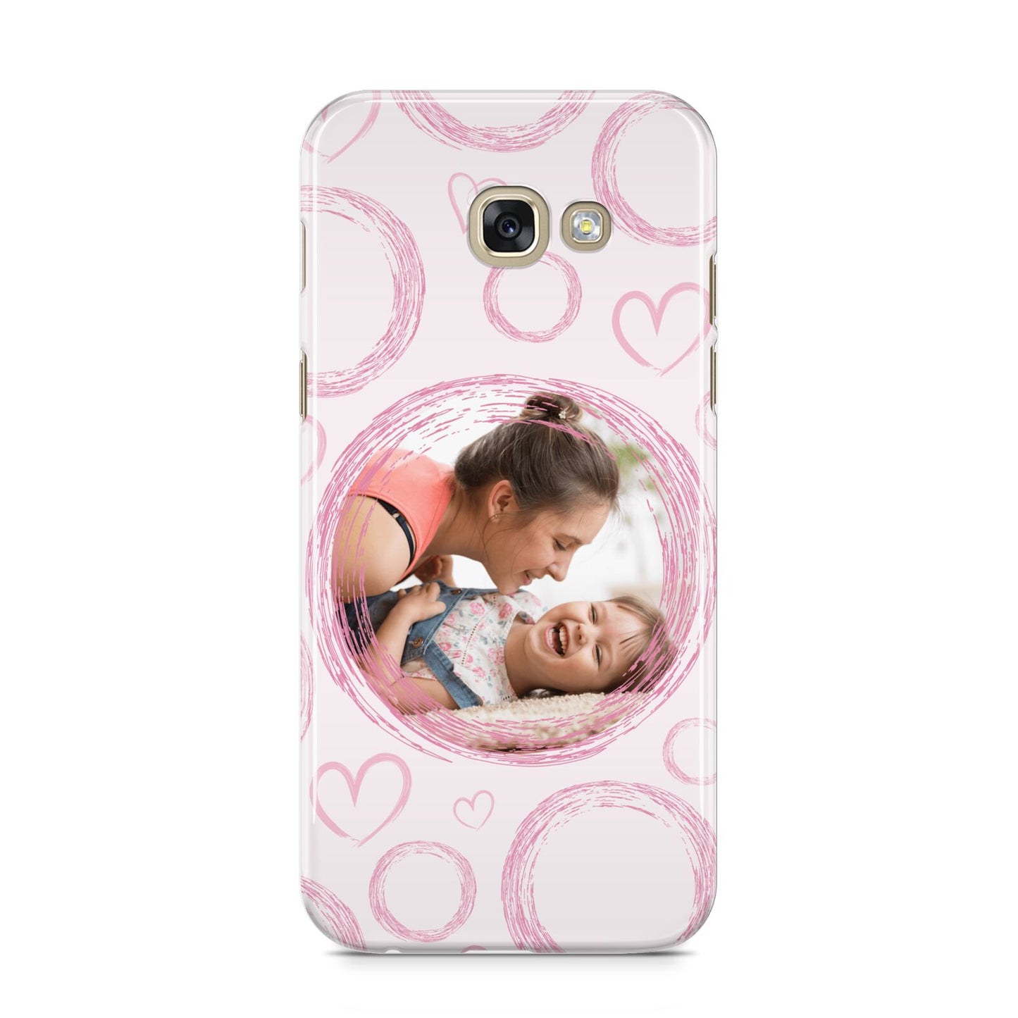 Pink Love Hearts Photo Personalised Samsung Galaxy A5 2017 Case on gold phone