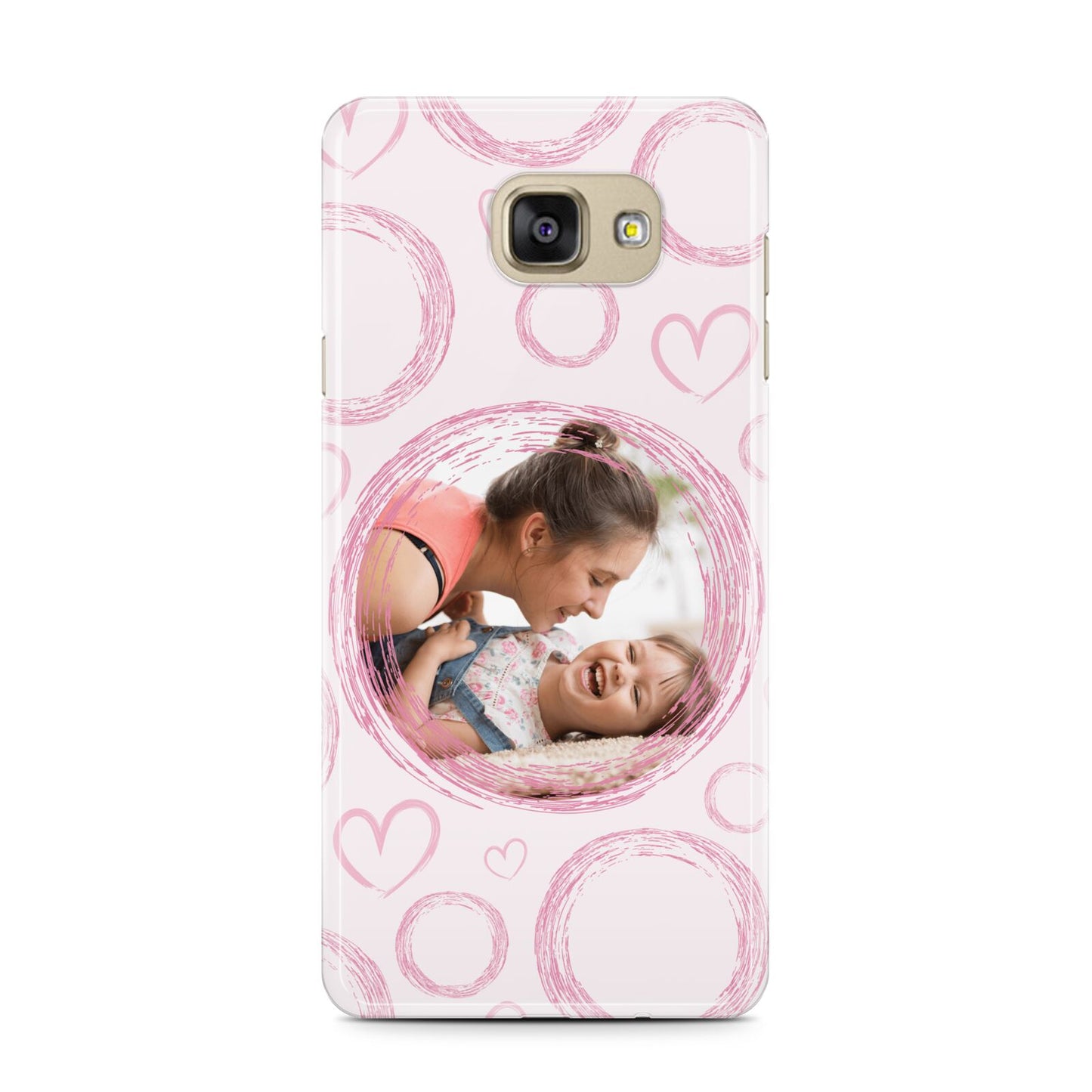 Pink Love Hearts Photo Personalised Samsung Galaxy A7 2016 Case on gold phone