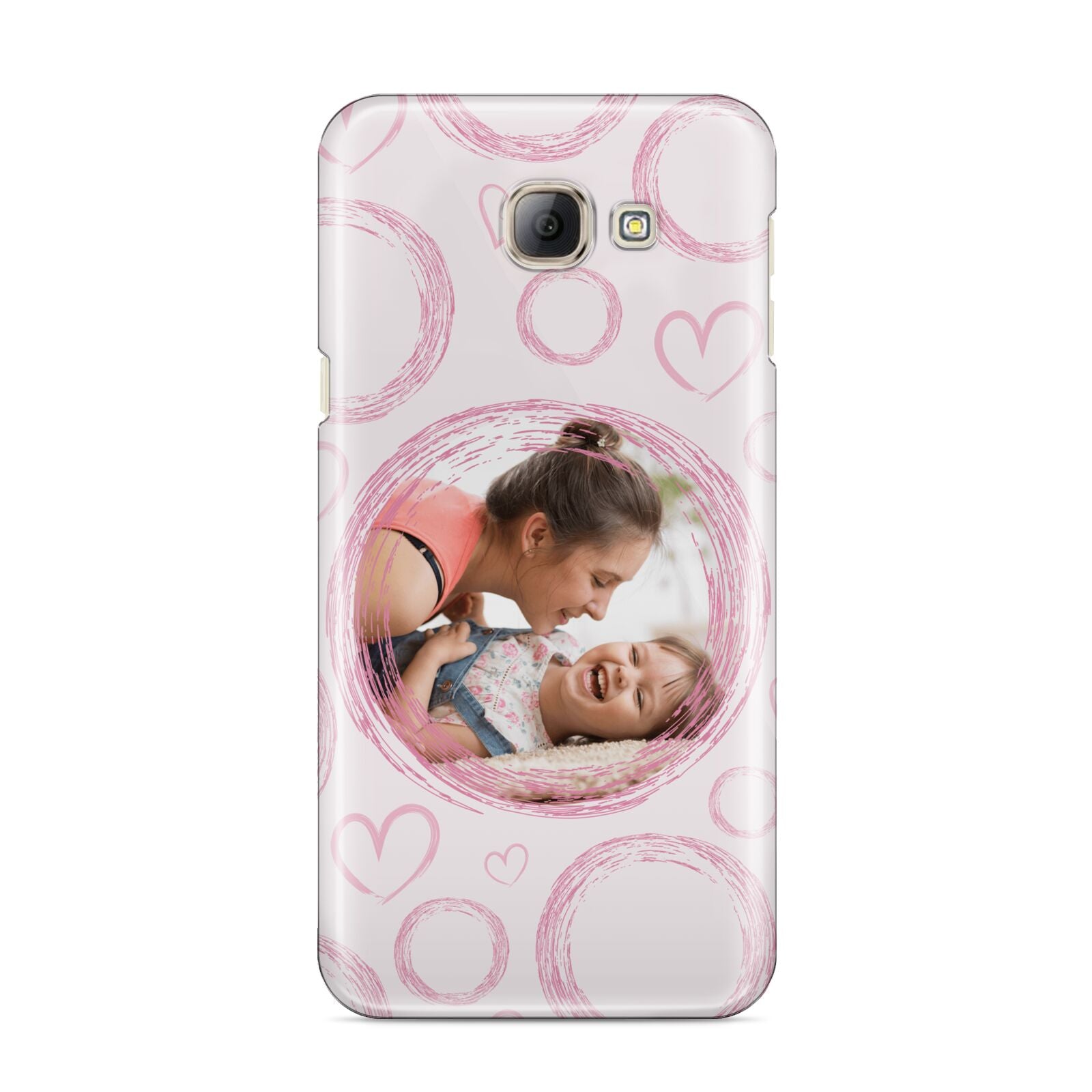 Pink Love Hearts Photo Personalised Samsung Galaxy A8 2016 Case