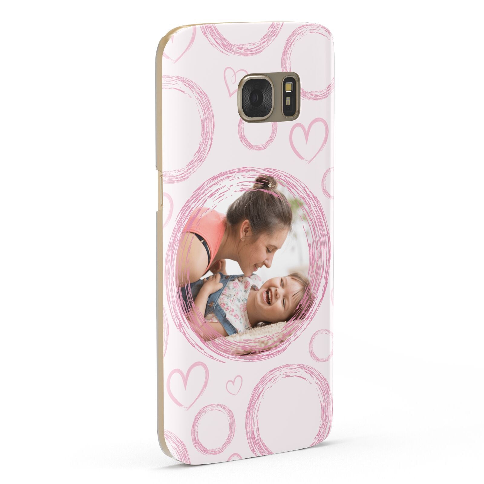 Pink Love Hearts Photo Personalised Samsung Galaxy Case Fourty Five Degrees