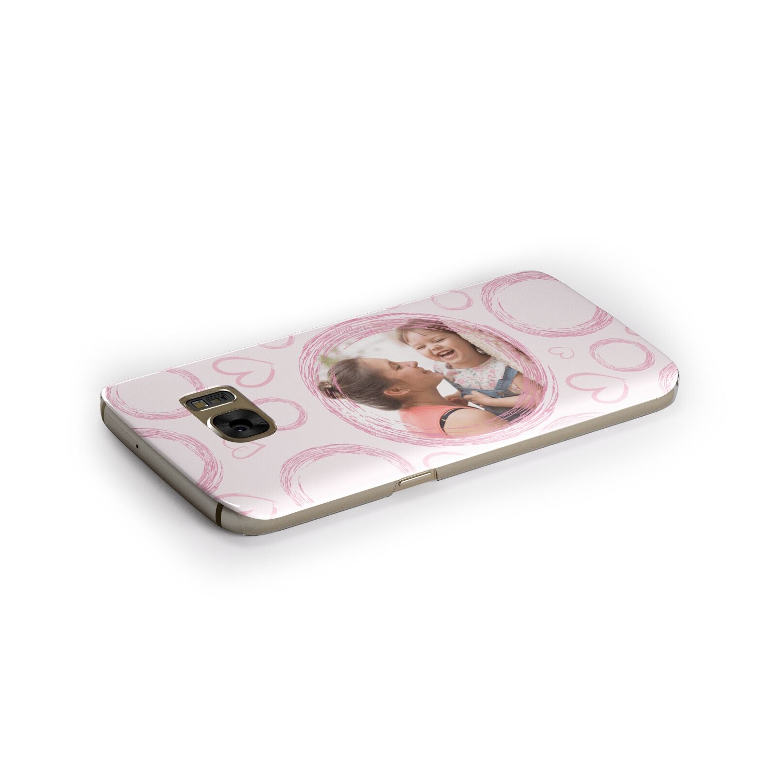 Pink Love Hearts Photo Personalised Samsung Galaxy Case Side Close Up