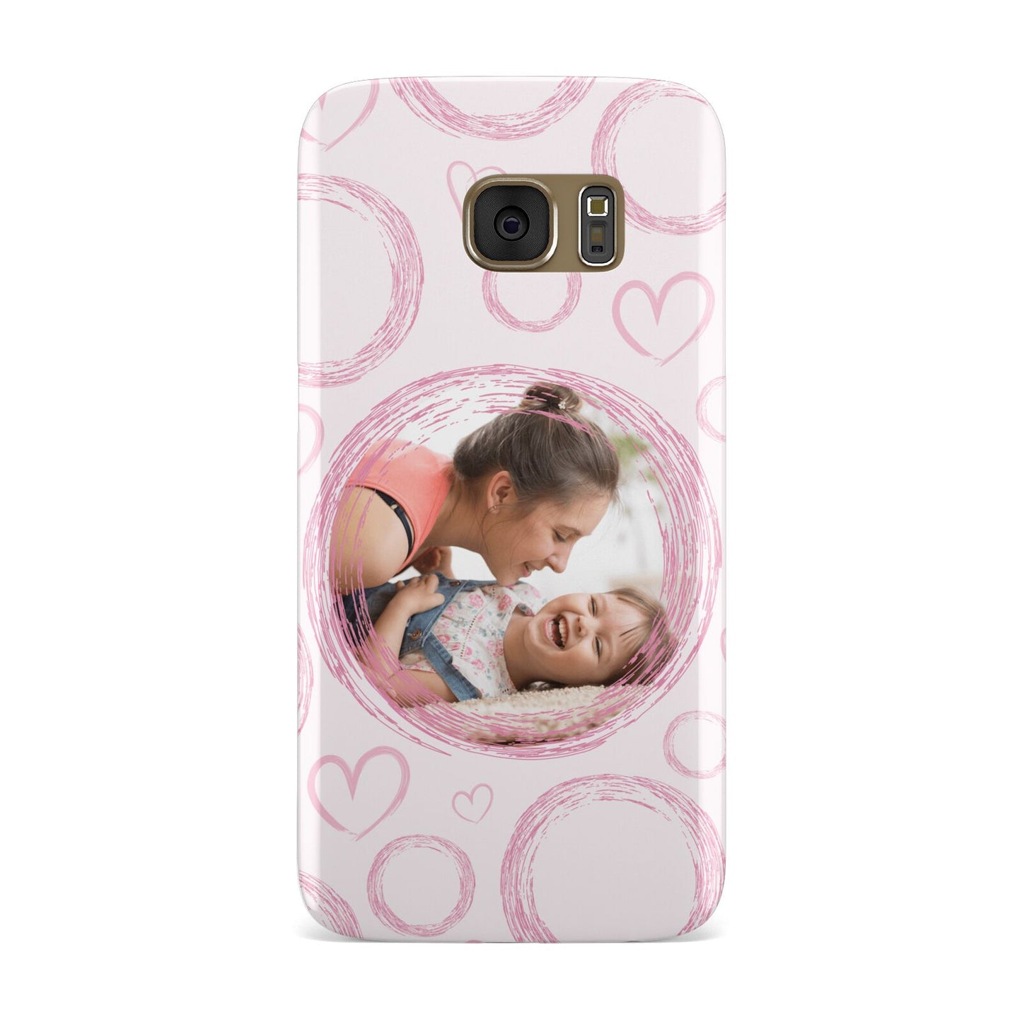 Pink Love Hearts Photo Personalised Samsung Galaxy Case