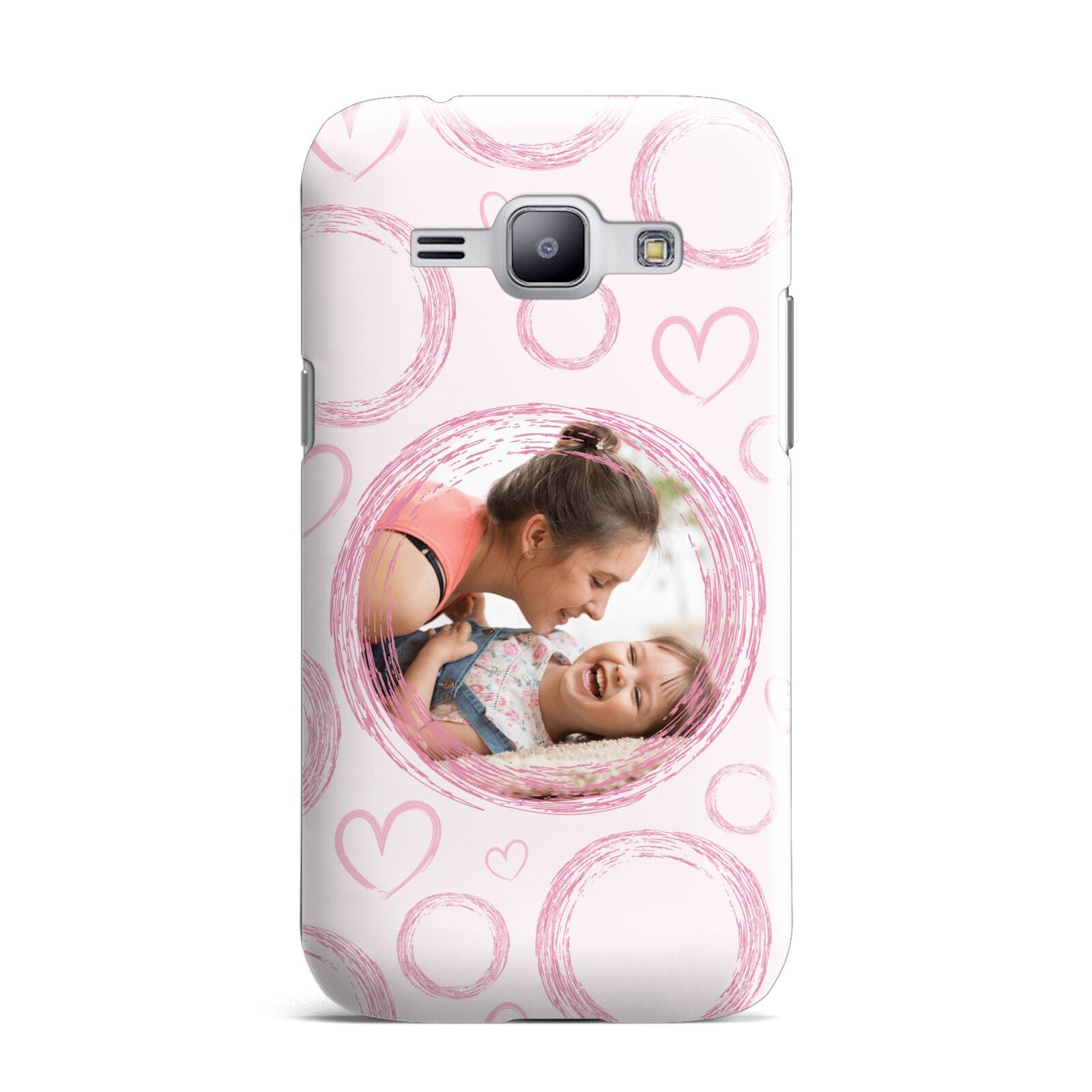 Pink Love Hearts Photo Personalised Samsung Galaxy J1 2015 Case