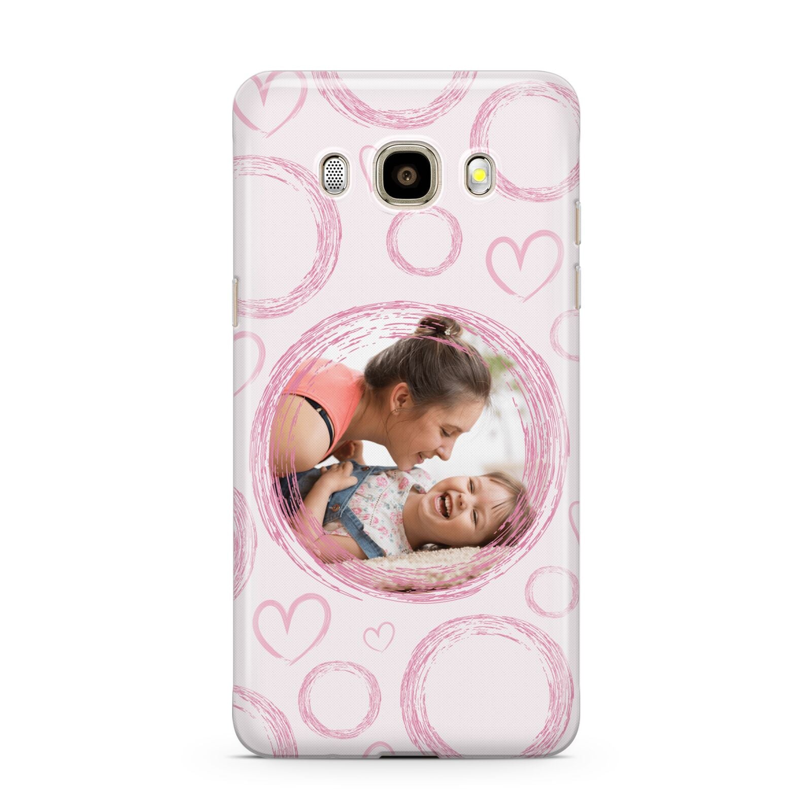 Pink Love Hearts Photo Personalised Samsung Galaxy J7 2016 Case on gold phone