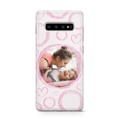 Pink Love Hearts Photo Personalised Samsung Galaxy S10 Case