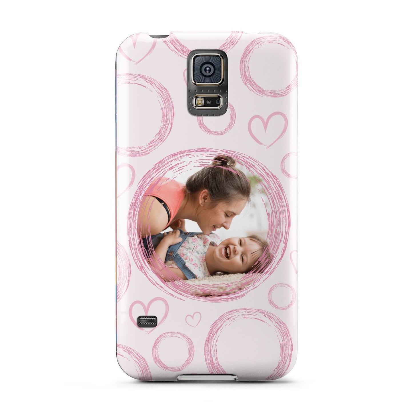 Pink Love Hearts Photo Personalised Samsung Galaxy S5 Case