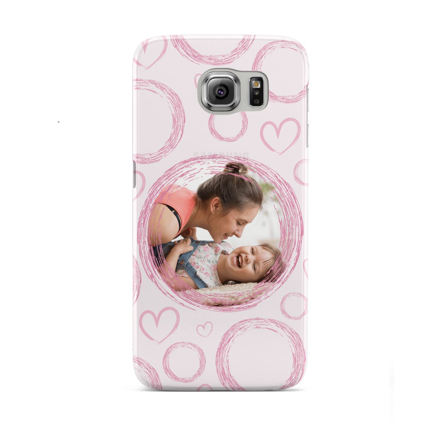 Pink Love Hearts Photo Personalised Samsung Galaxy S6 Case