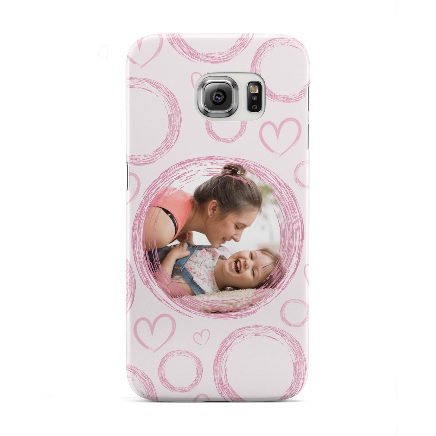 Pink Love Hearts Photo Personalised Samsung Galaxy S6 Edge Case