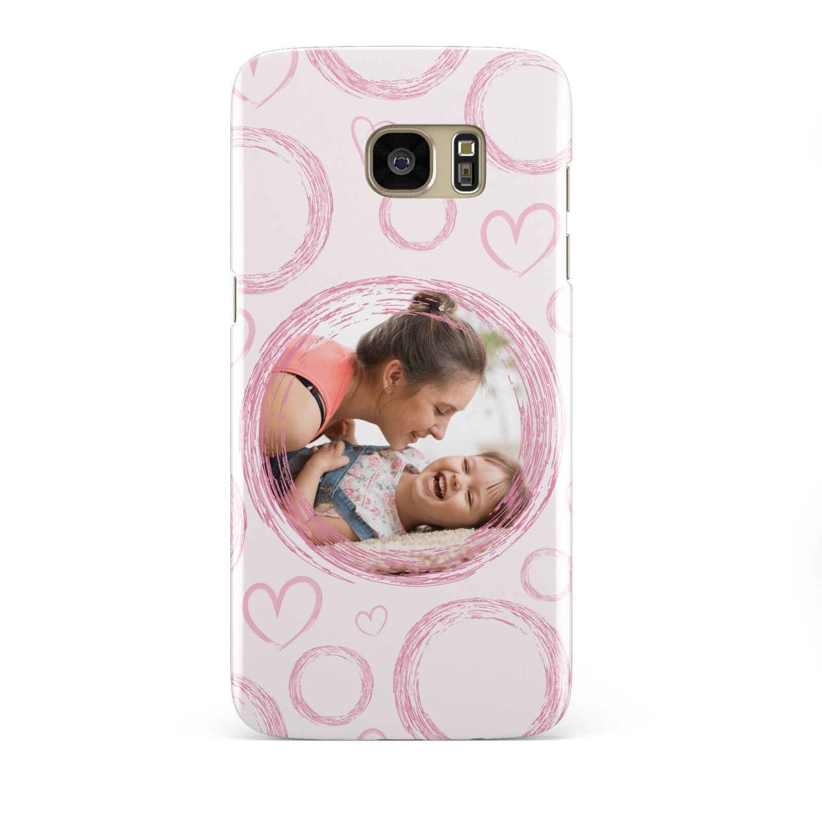 Pink Love Hearts Photo Personalised Samsung Galaxy S7 Edge Case