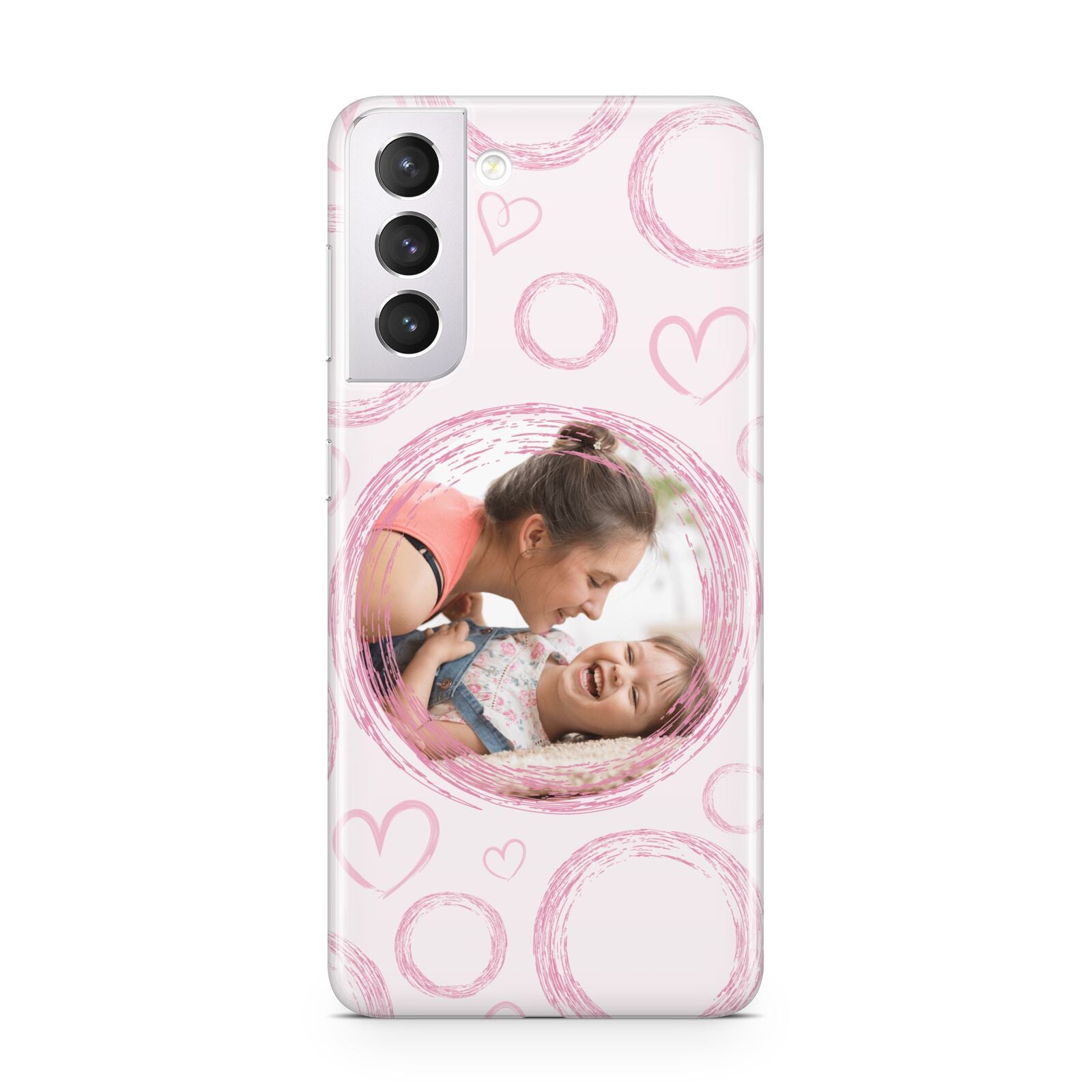 Pink Love Hearts Photo Personalised Samsung S21 Case