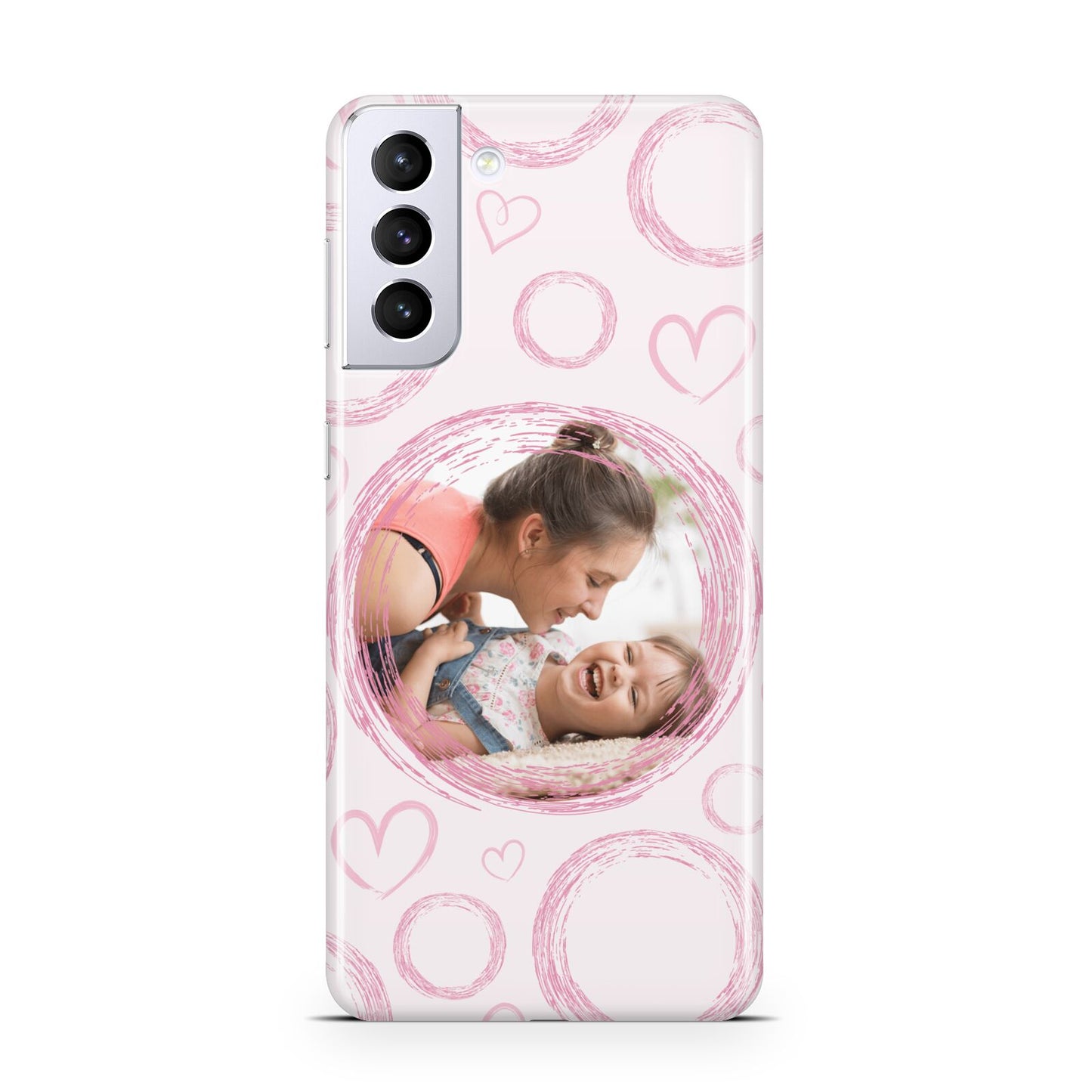 Pink Love Hearts Photo Personalised Samsung S21 Plus Case