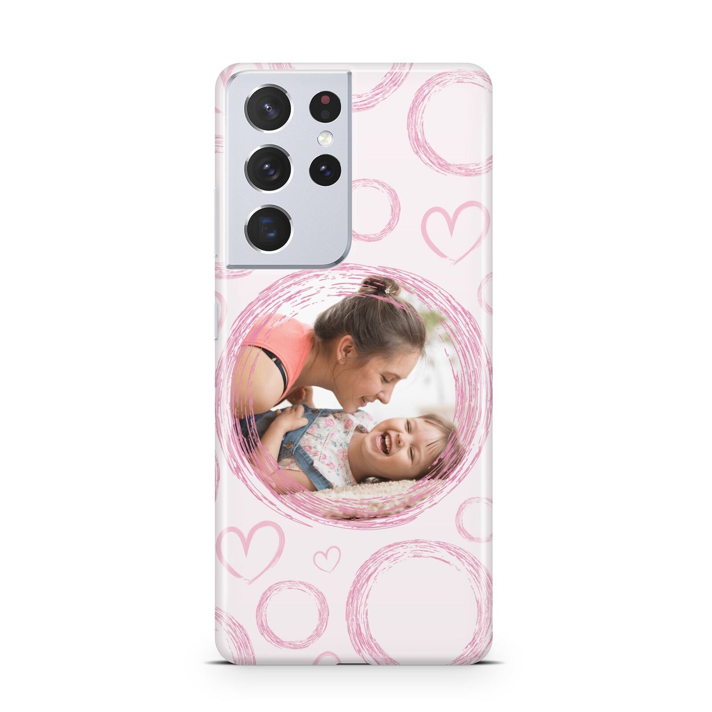 Pink Love Hearts Photo Personalised Samsung S21 Ultra Case