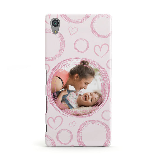 Pink Love Hearts Photo Personalised Sony Xperia Case