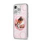 Pink Love Hearts Photo Personalised iPhone 14 Pro Max Glitter Tough Case Silver Angled Image