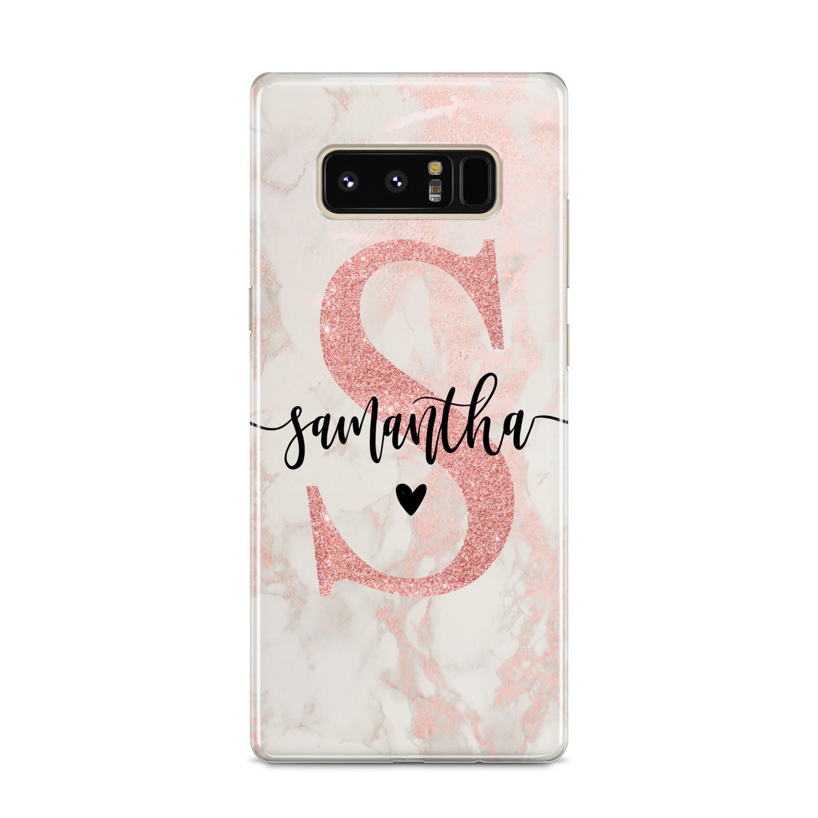 Pink Marble Glitter Monogram Personalised Name Samsung Galaxy S8 Case