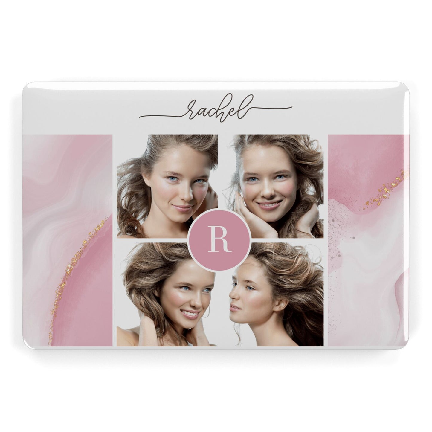 Pink Marble Personalised Photo Apple MacBook Case