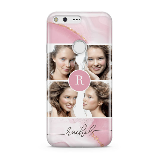 Pink Marble Personalised Photo Google Pixel Case