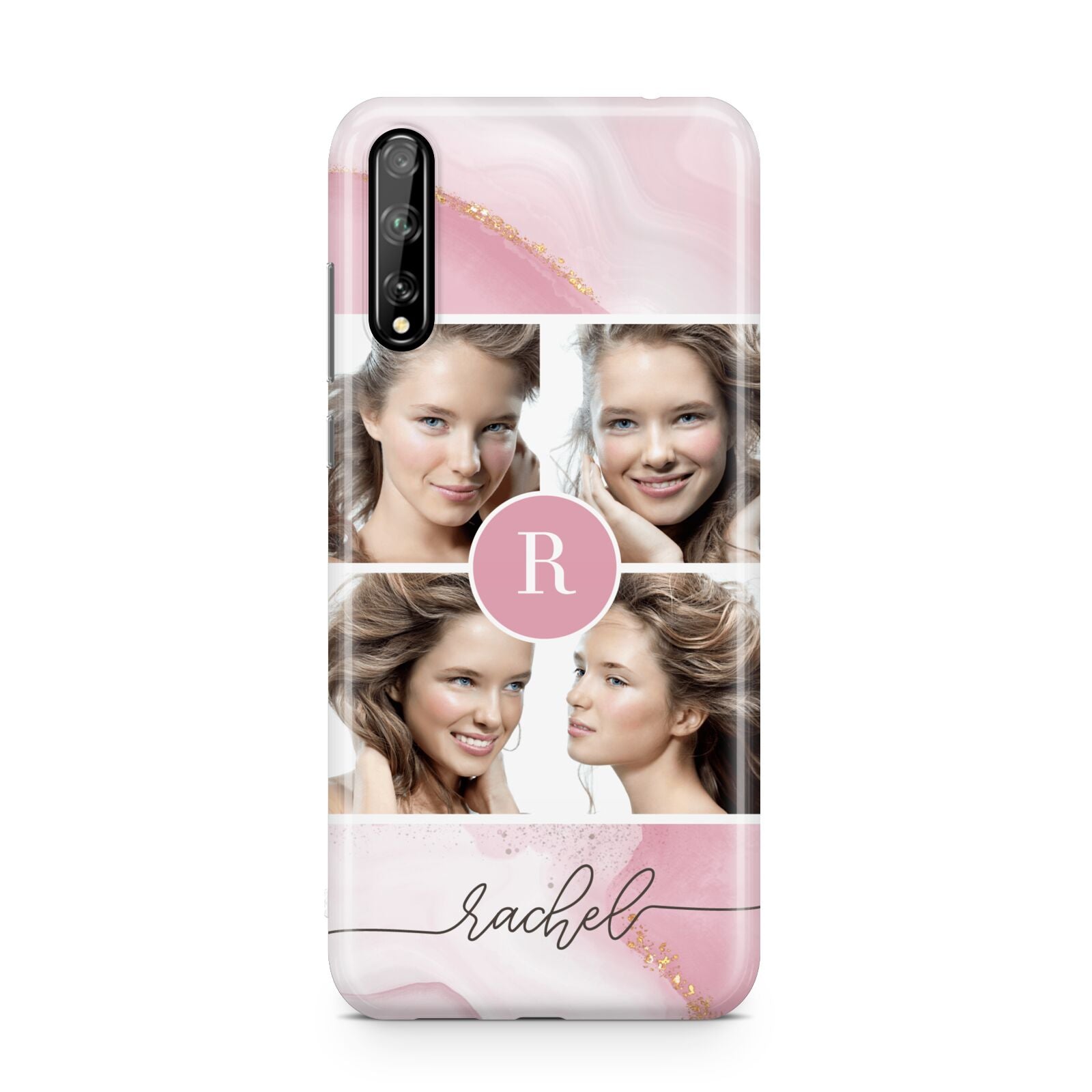 Pink Marble Personalised Photo Huawei Enjoy 10s Phone Case