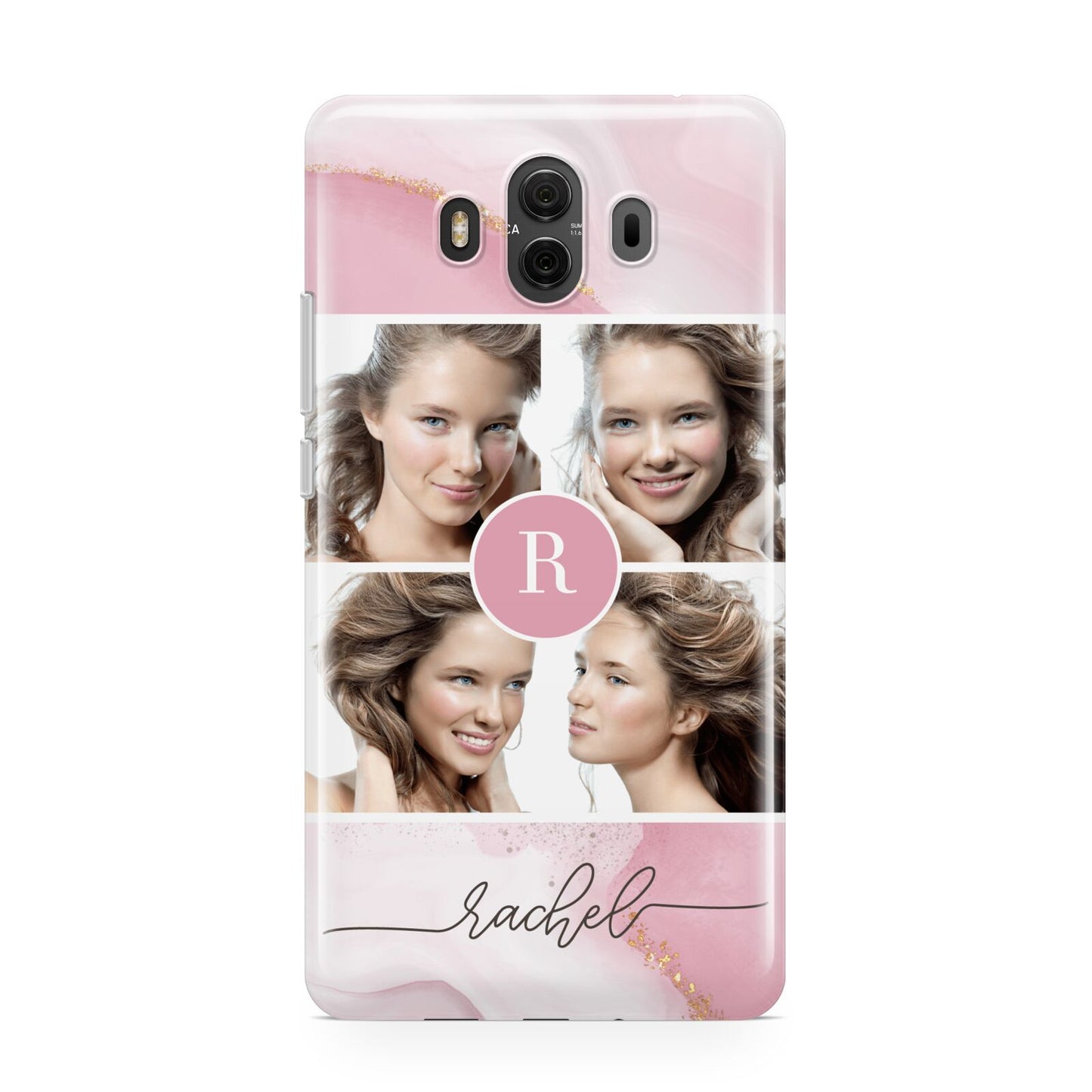 Pink Marble Personalised Photo Huawei Mate 10 Protective Phone Case