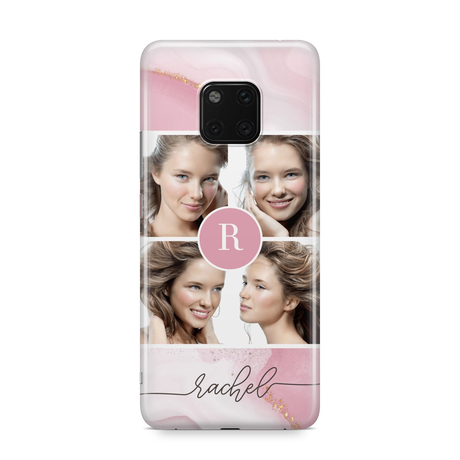 Pink Marble Personalised Photo Huawei Mate 20 Pro Phone Case